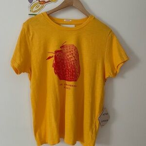 MOTHER NWT The Sinful Vibrant Strawberry 🍓 Yellow Tee